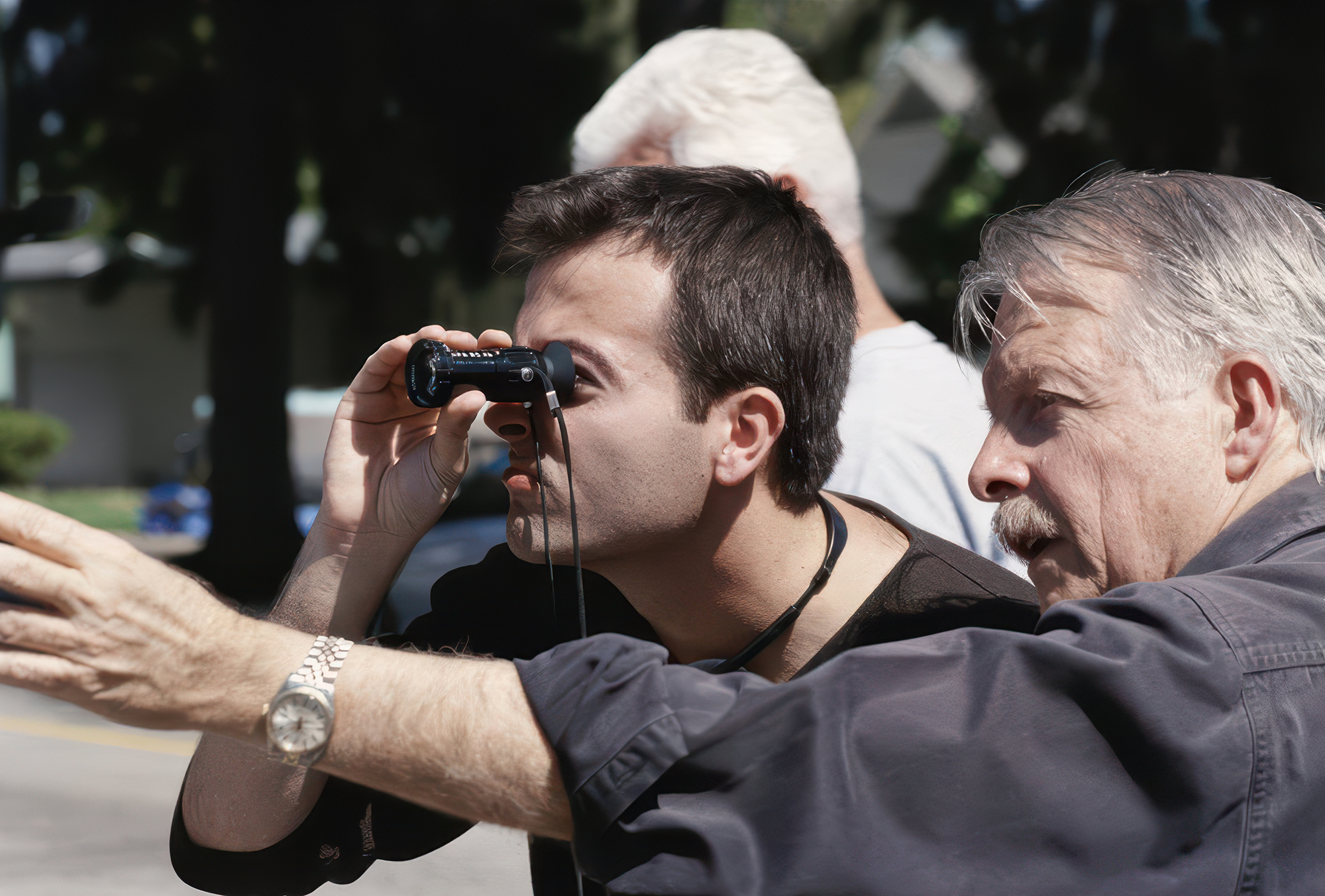 Looking through viewfinder