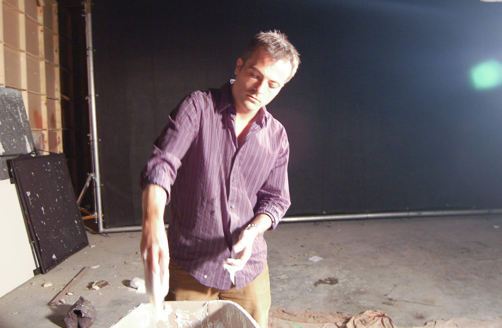 On set — studio work