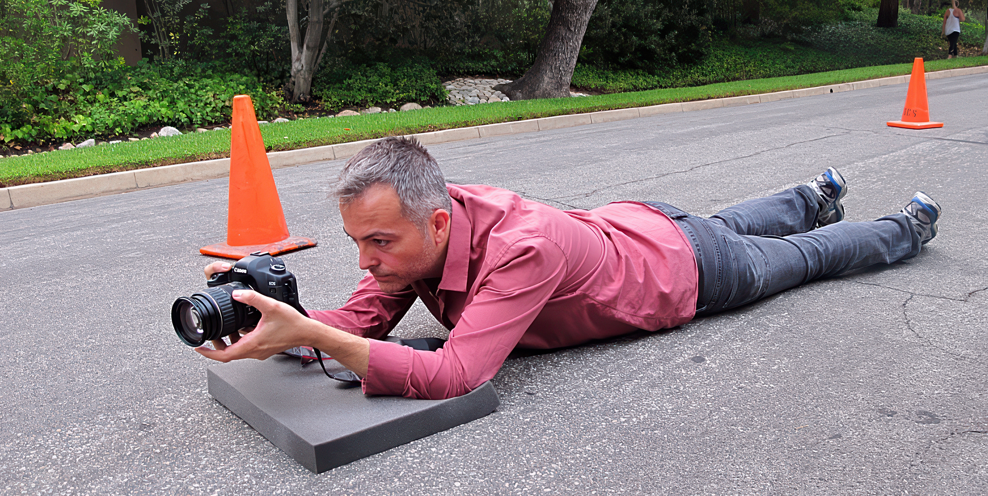 Low angle shot on pavement